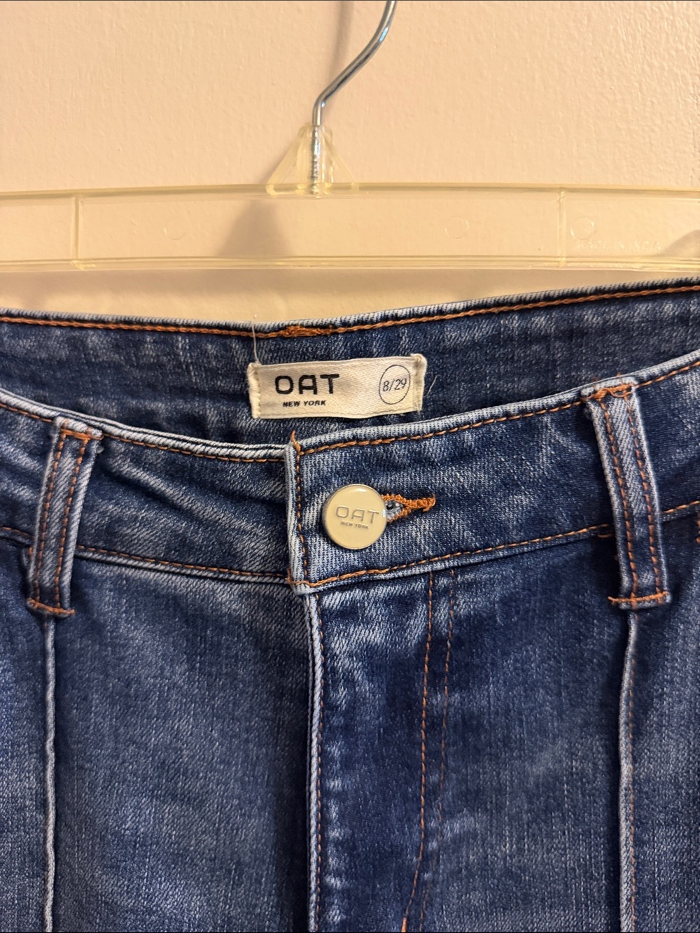 Oat New York Dark Blue High-Rise Straight Jeans